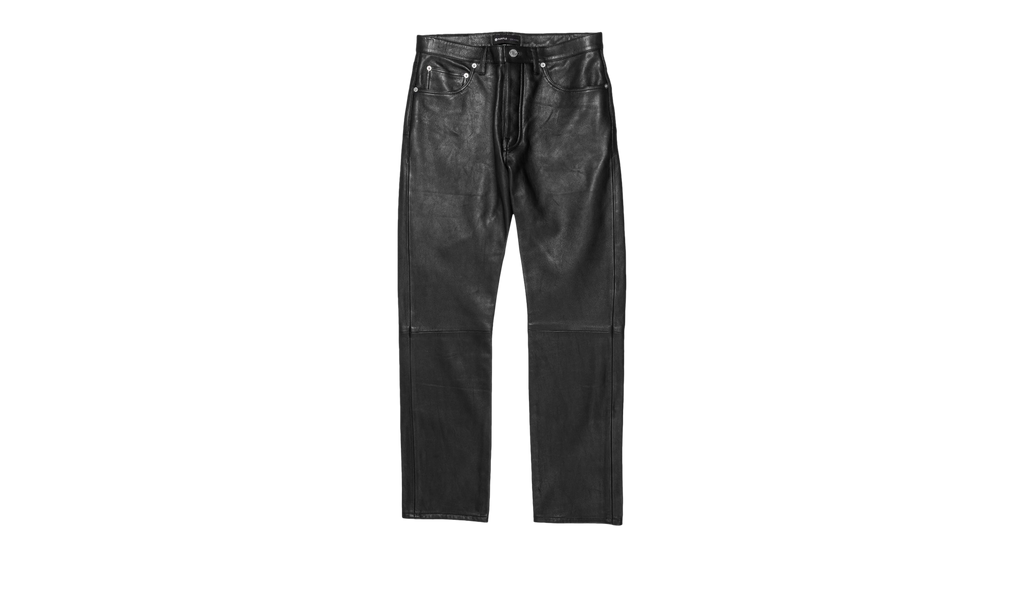 LEATHER RELAXED FIT PANT "Black" P011 LBDP423
