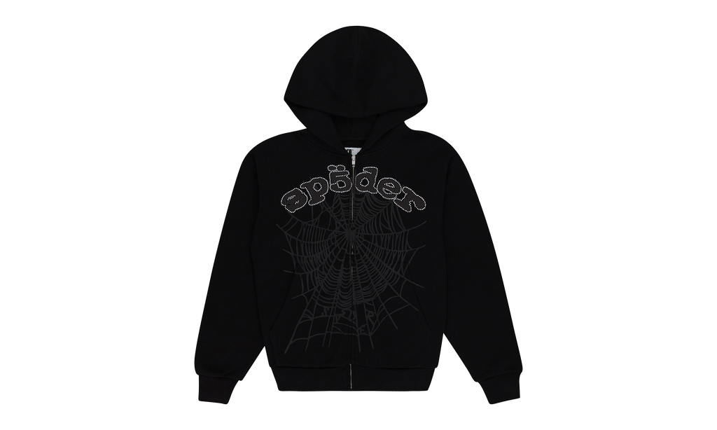 OG WEB V2 RHINESTONE ZIP UP "Black" SP5der77