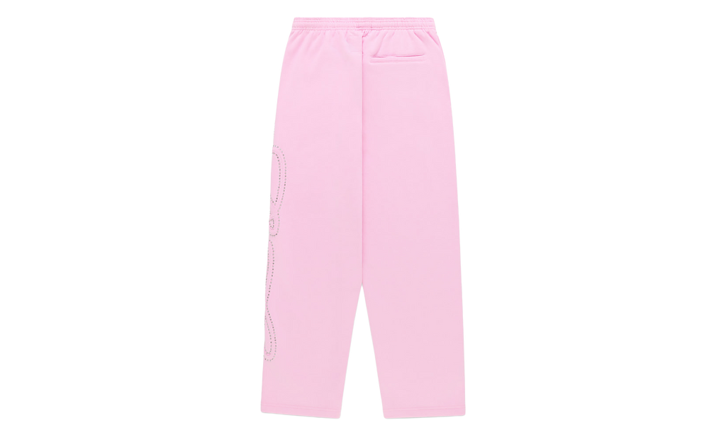 Rhinestone Script Wide Leg Sweatpants "Light Pink" SP5der350
