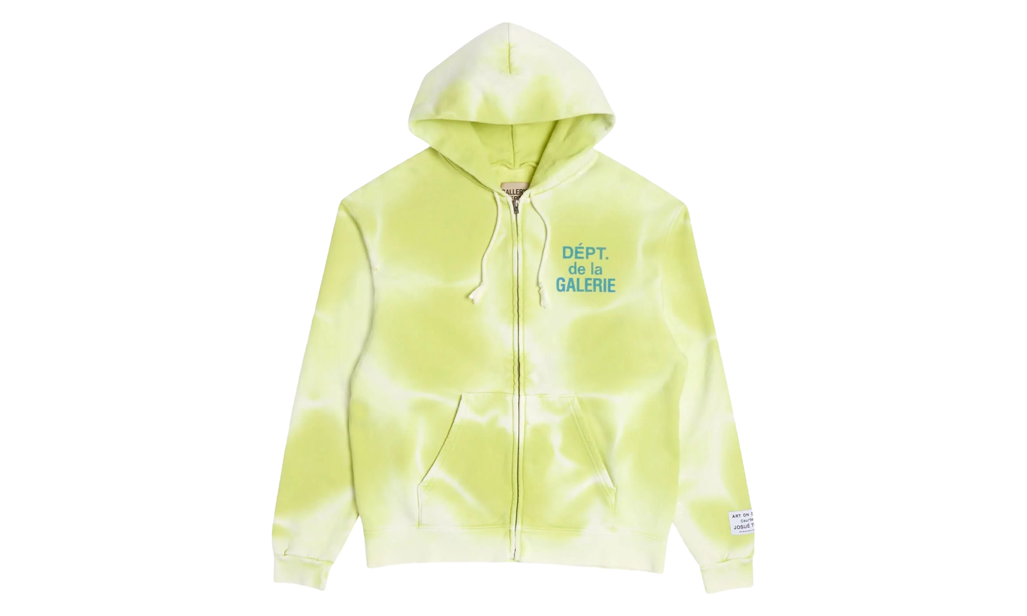Sun Faded French Logo Zip Up Hoodie "Lime Green" DWUAA2GM