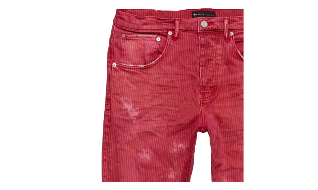 Hickory Stripe Overspray Jeans "Vintage Red" P001 HSRO222