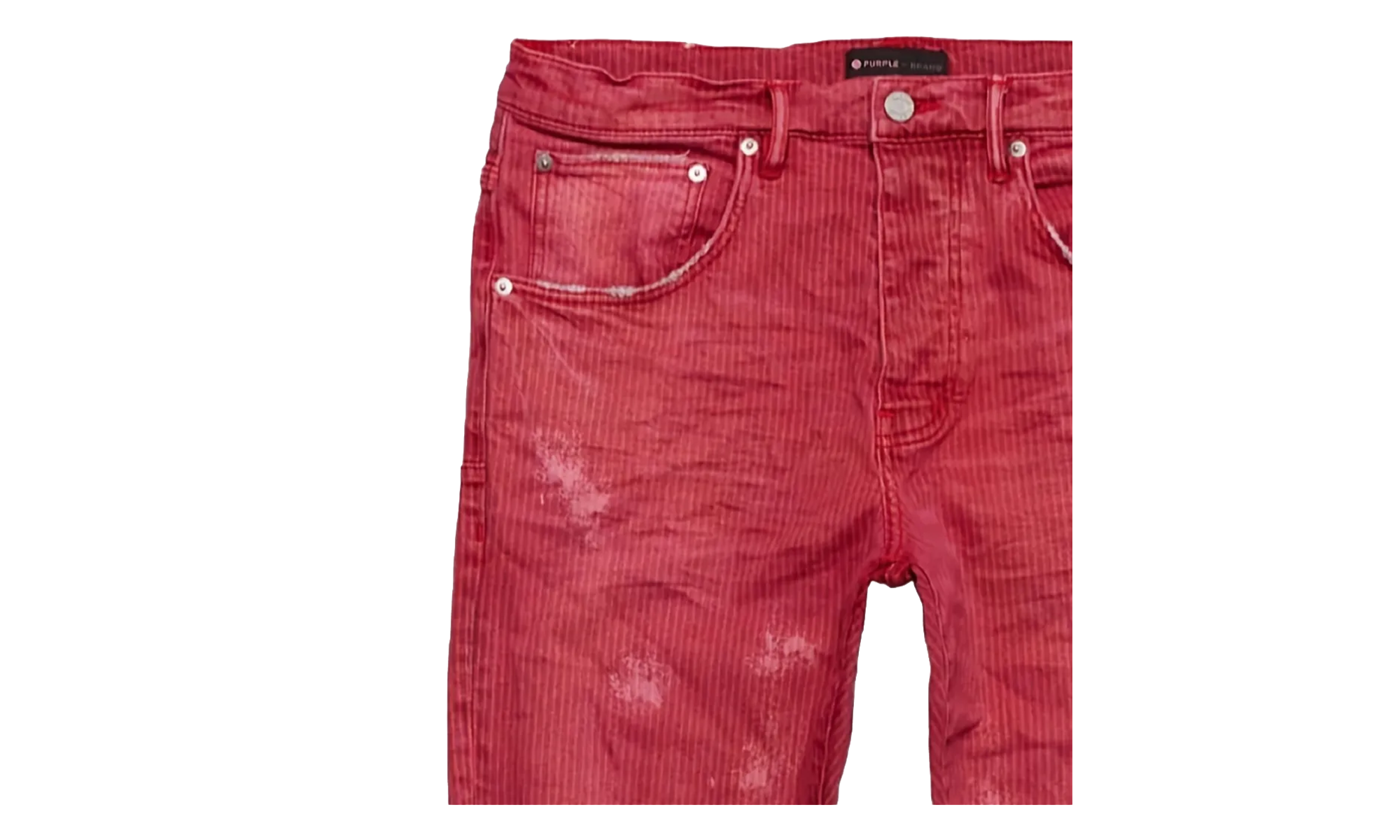 Hickory Stripe Overspray Jeans "Vintage Red" P001 HSRO222