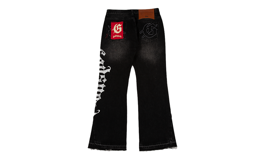 OG Logo Flared Denim Jeans "Grey Wash" GS116