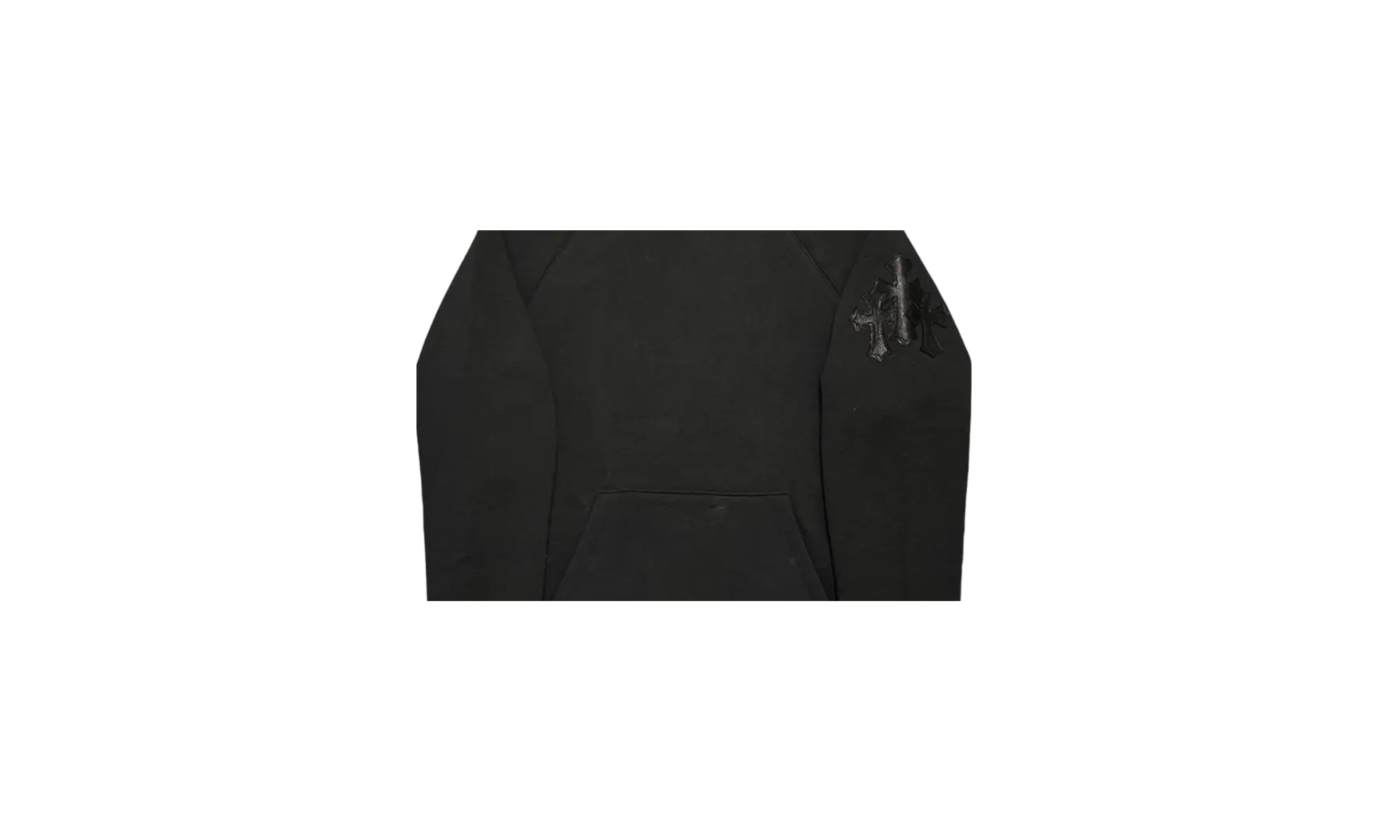 Triple Cross Leather Patch Pullover Hoodie "Black" CHRM0471