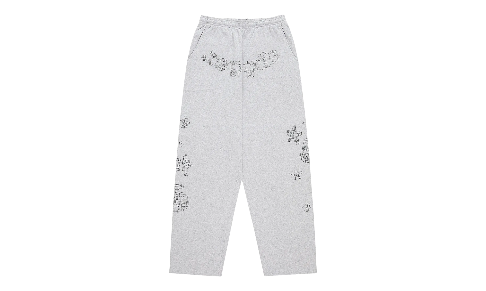 Rhinestone Beluga V2 Wide Leg Sweatpants "Heather Grey" SP5der310