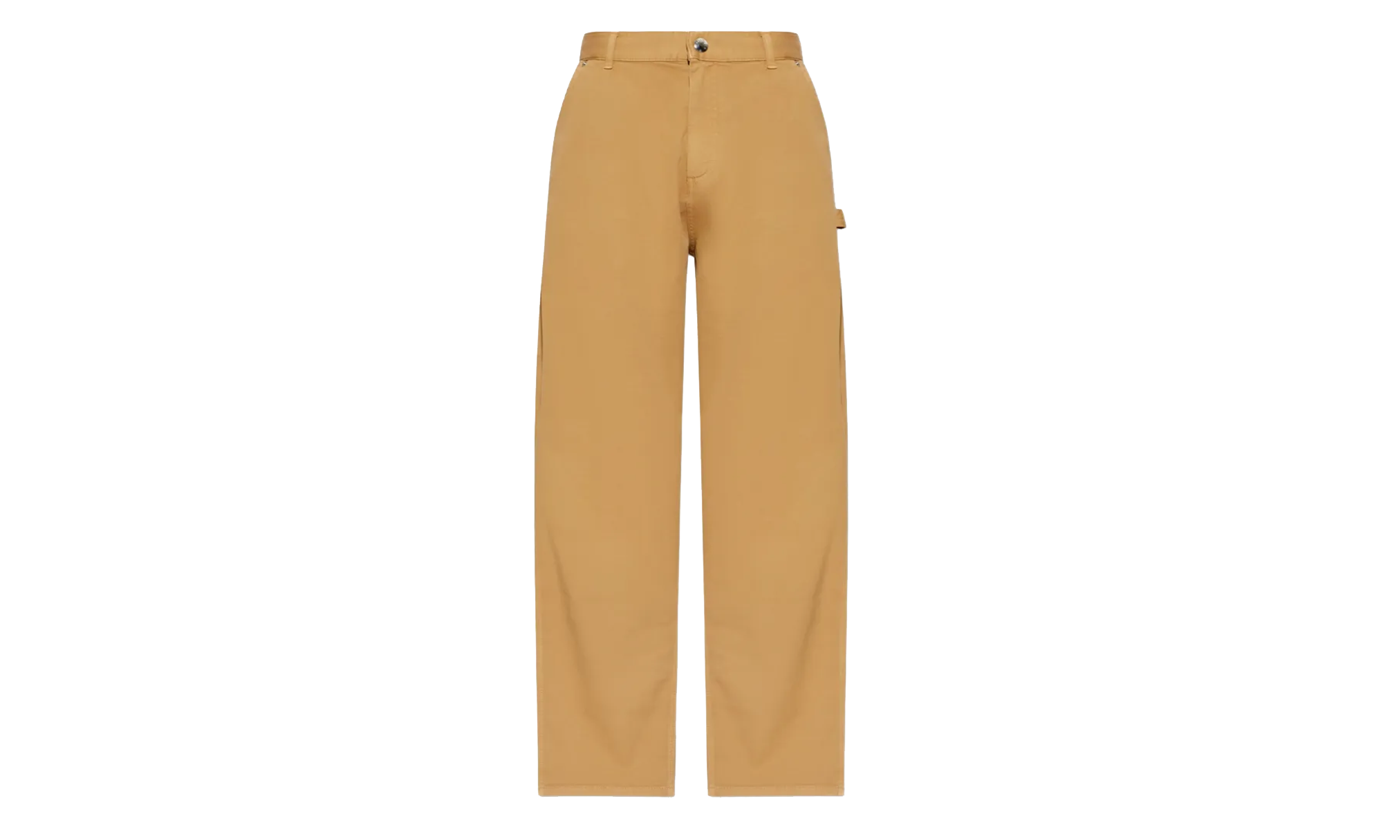 Button Up Zipper Straight Leg Trousers "Camel" MON52