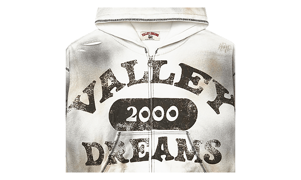 Spiral Zip Up Hoodie "Dark White" 11451 10004VFSZUH DARK