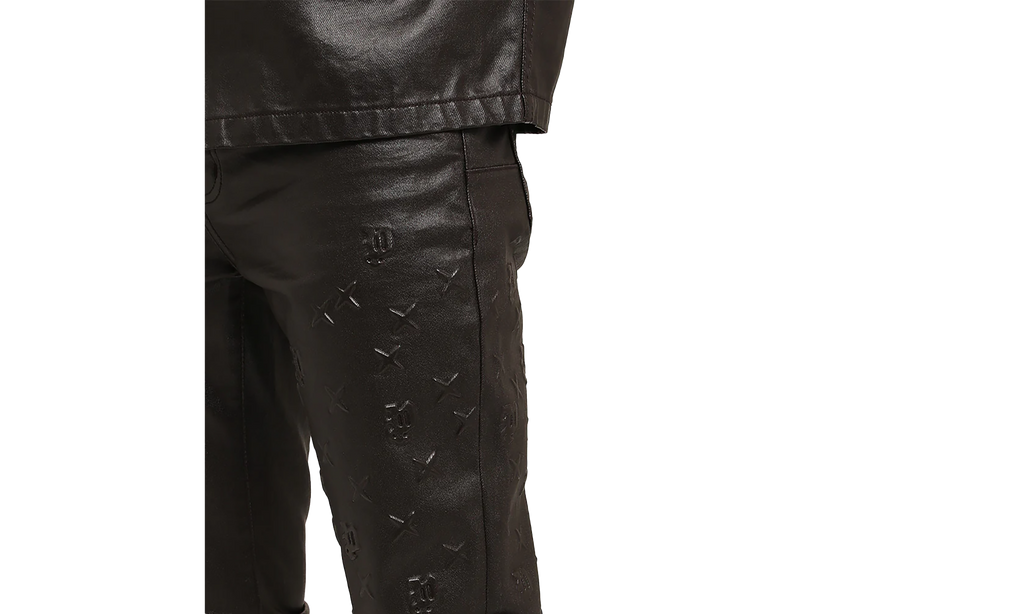 Mono Embossed Denim Skinny Fit "Brown" P001 SMBM425
