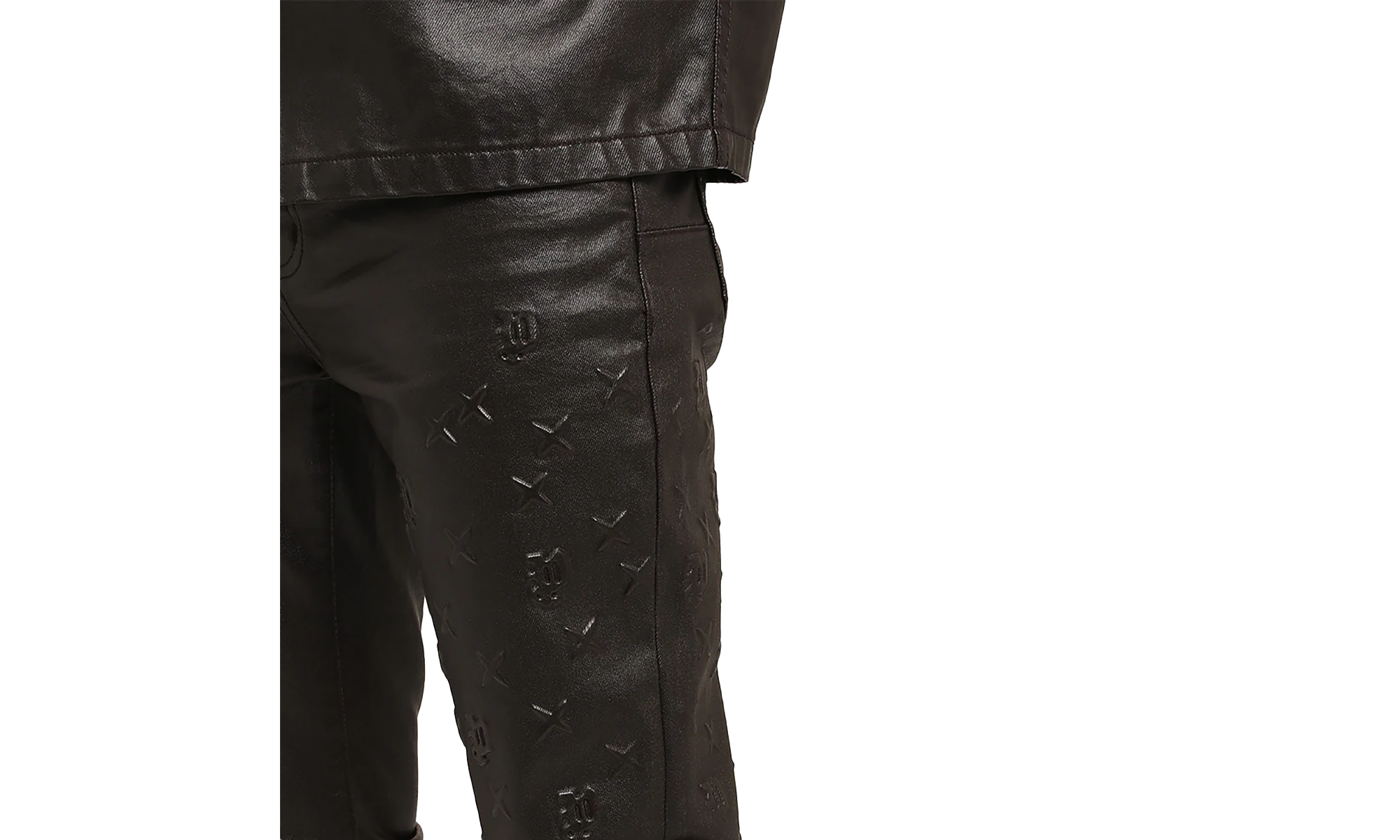 Mono Embossed Denim Skinny Fit "Brown" P001 SMBM425