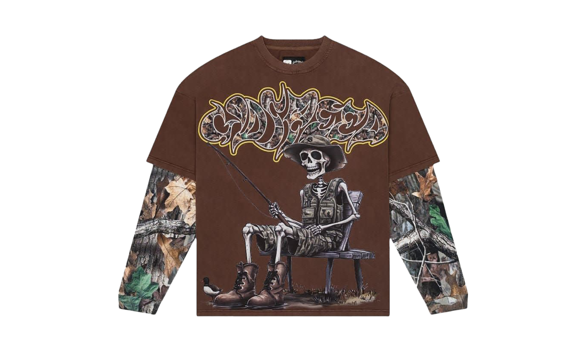 Gone Fishing Layered T-Shirt "Brown" MAGBEUK7