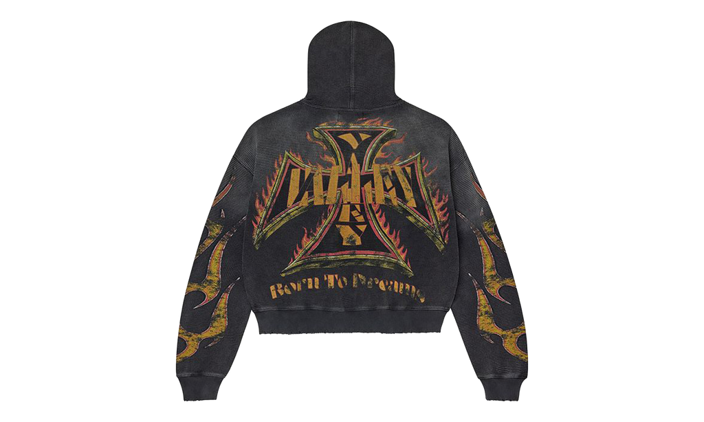 Reborn Waffle Knit Zip Up "Black" VAL139