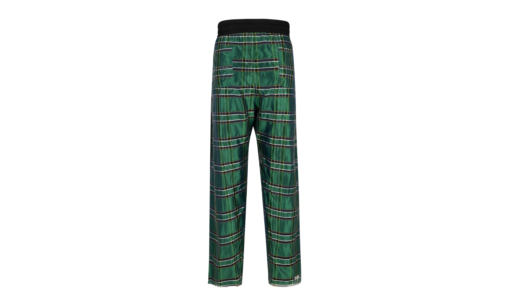 Silk Plaid Track Pants "Green"