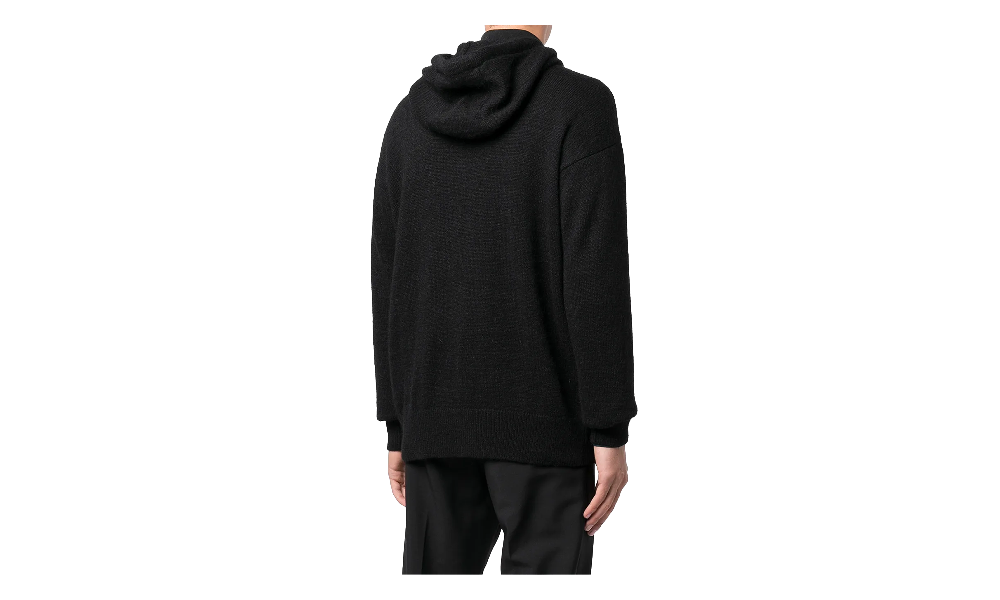 Logo-Intarsia Knitted Hooded Sweatshirt "Black" MON10