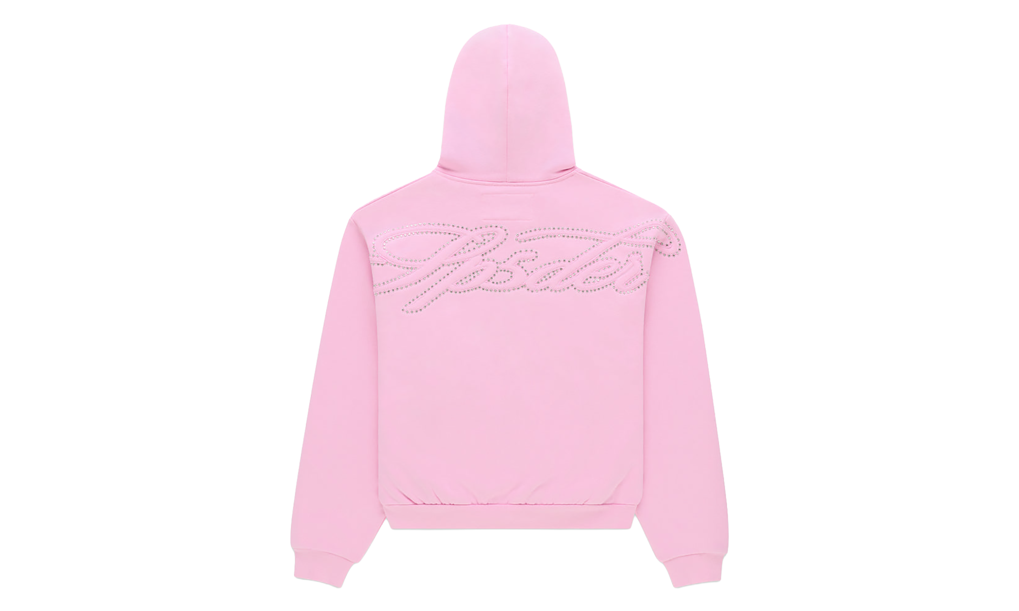 Rhinestone Script Zip Hoodie "Light Pink" SP5der349