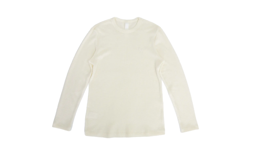 Waffle CH Logo Embroidered Long Sleeve "White" CHRM0511
