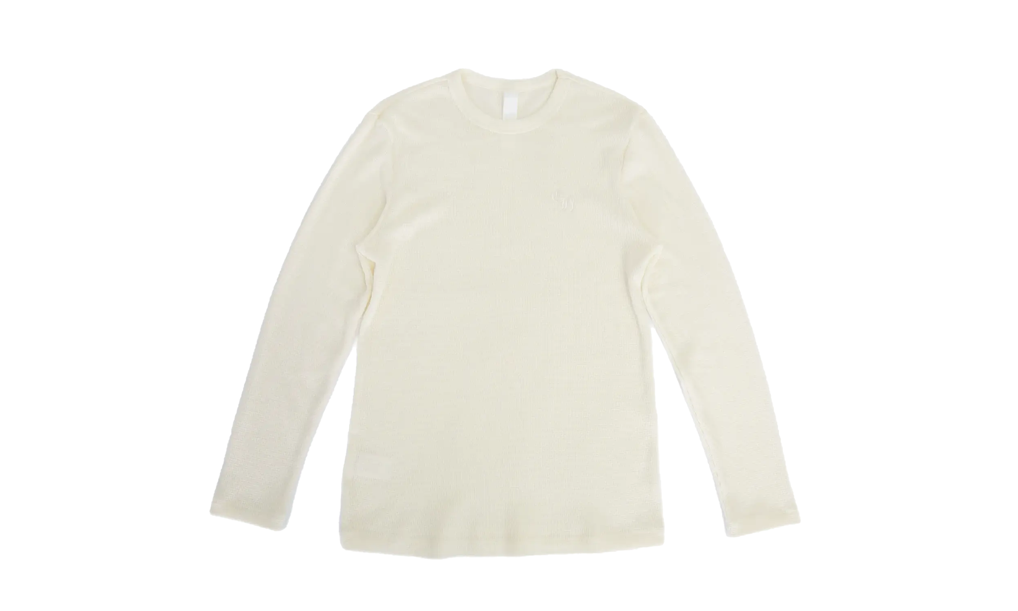 Waffle CH Logo Embroidered Long Sleeve "White" CHRM0511