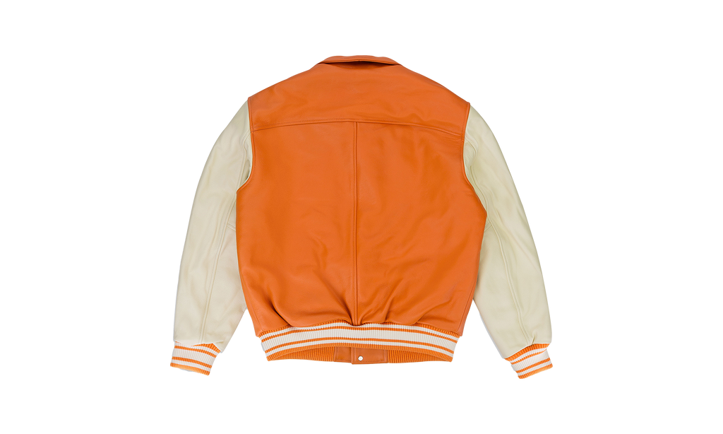 SP5DER VARSITY ORANGE WHITE VARSITY JACKET "Orange, White" SP5_ORNGVJKT