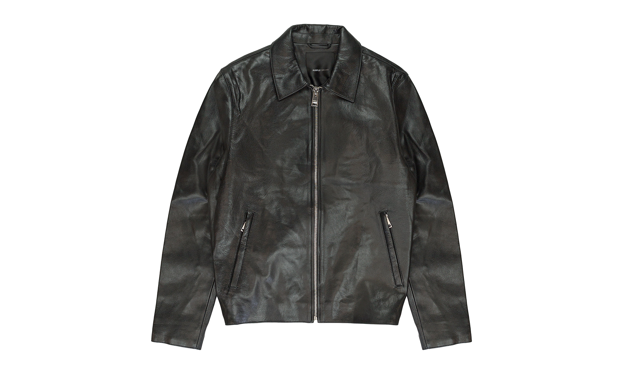 LEATHER ZIP FRONT JACKET "Black" P636 LJBZ423