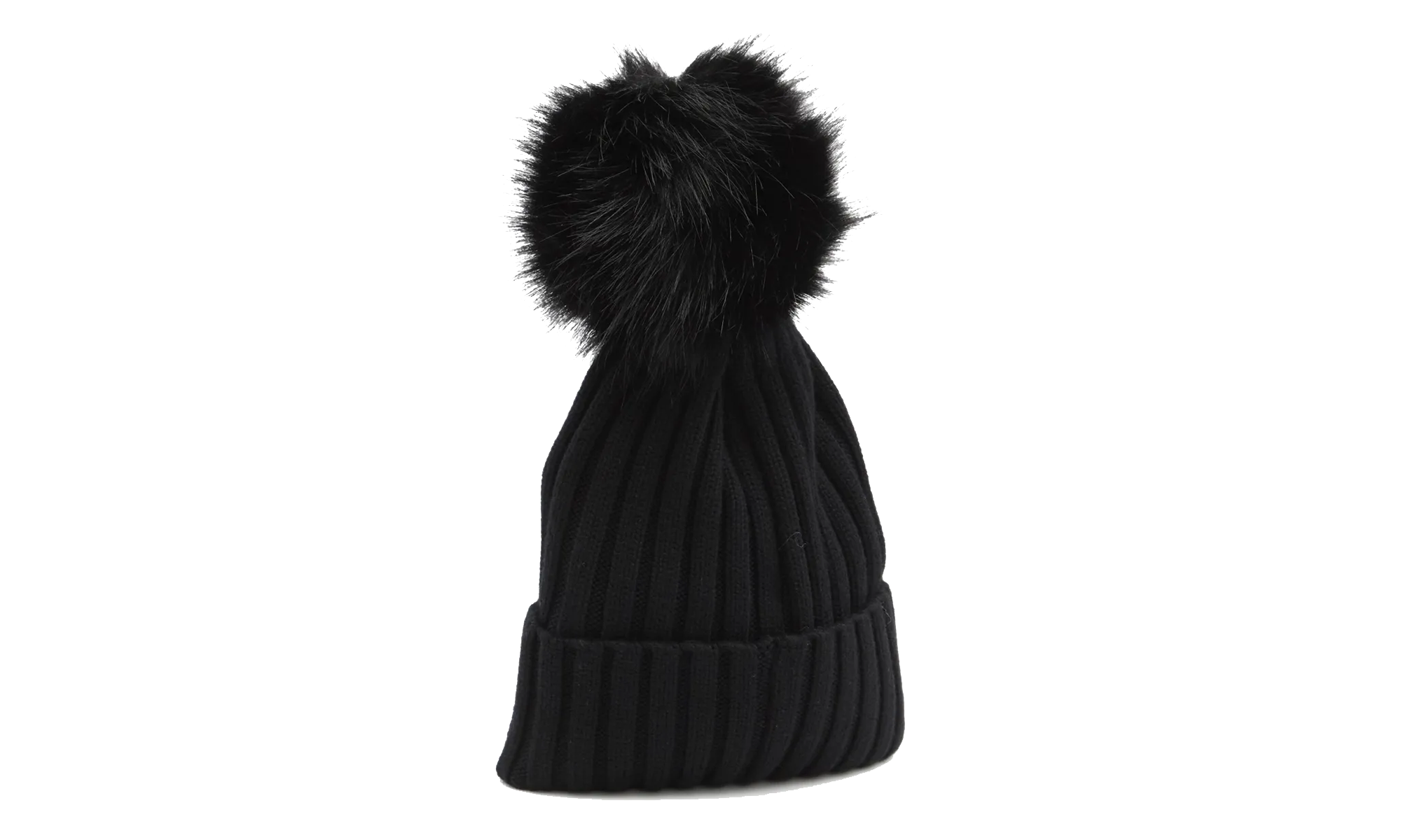Large Fur Pom-Pom Hat "Balck" MON61