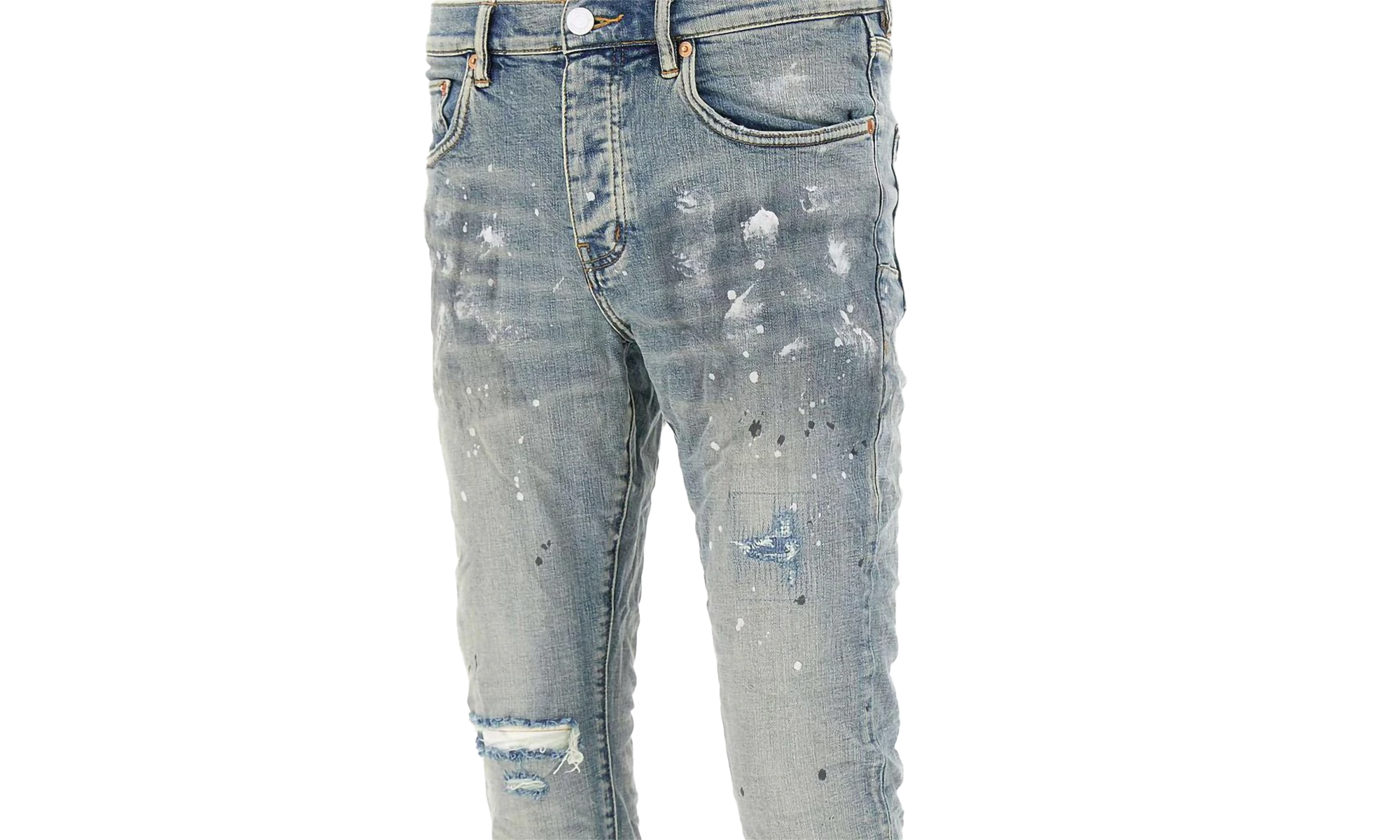Slim Fit Jeans "LIGHT INDIGO PAINT BLOWOUT" P001 LIA
