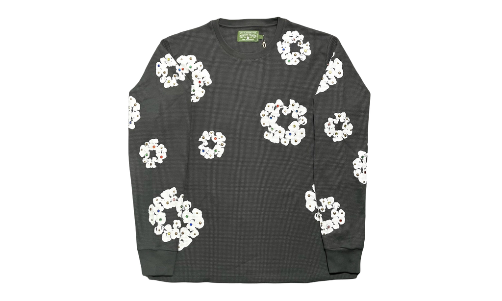 Rhinestone Cotton Wreath Thermal "Vintage Black" DT031
