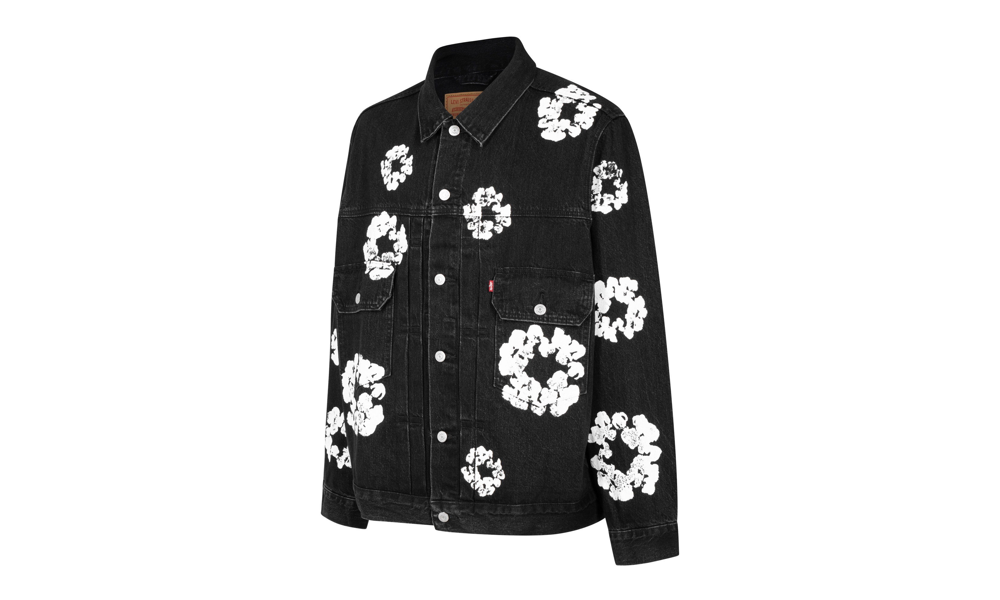 The Cotton Wreath Denim Jacket "Black" DT15